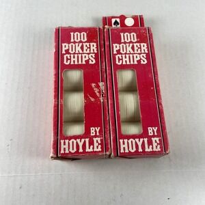 Vintage Hoyle 100 Poker Chips Interlocking‎ All Plastic Washable Set